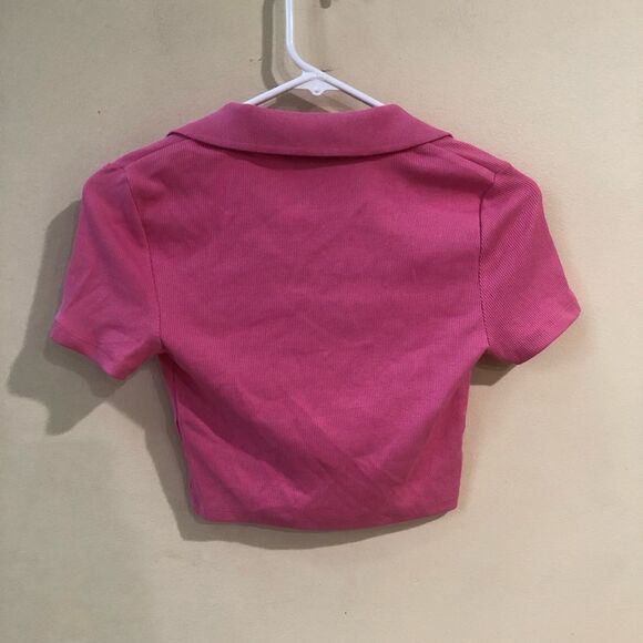 Zara Pink Rib Polo Shirt NWOT - Picture 6 of 7